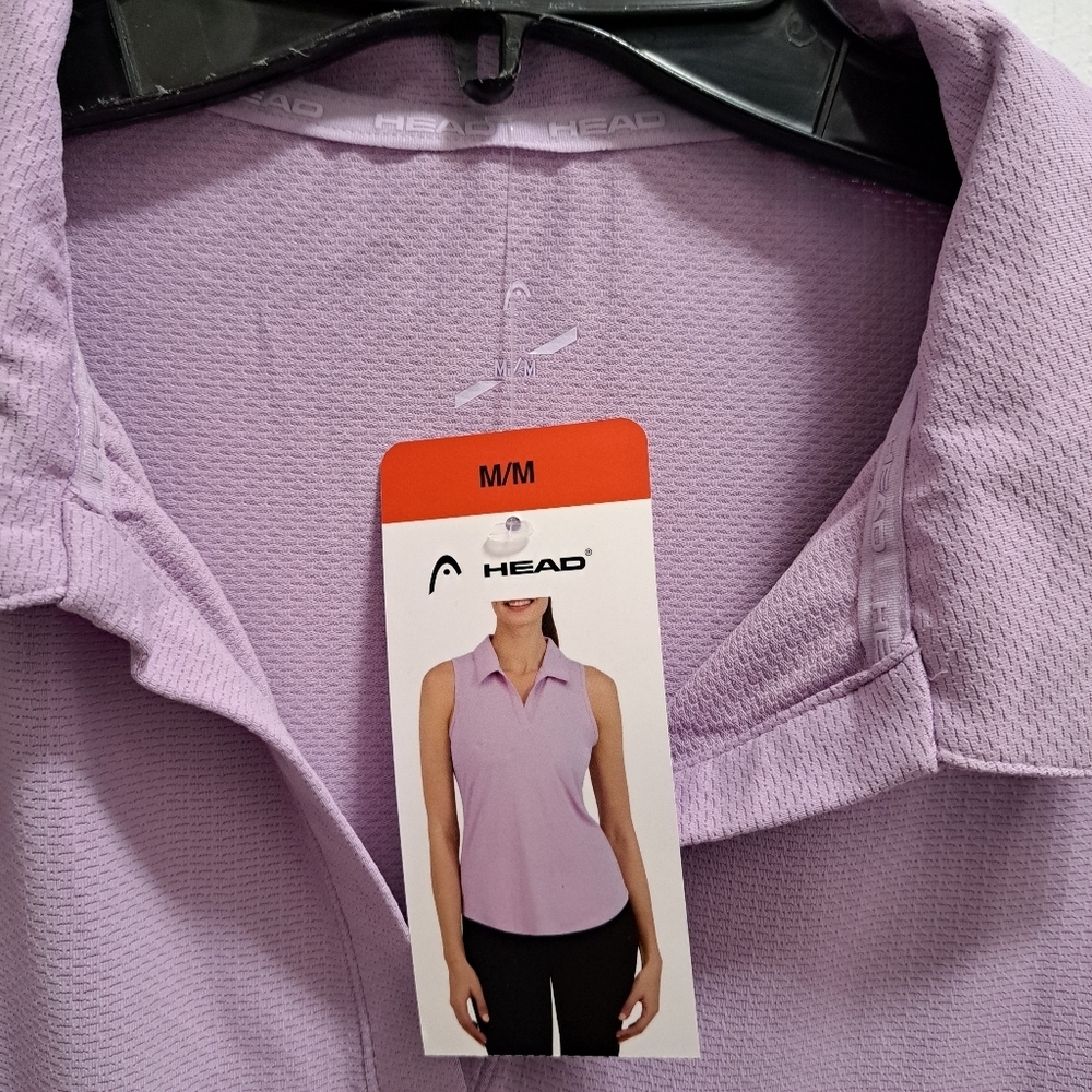 Head Polo Shirt Purple Lilac Women's Medium Activewear Top Sleeveless Golf - Picture 6 of 7